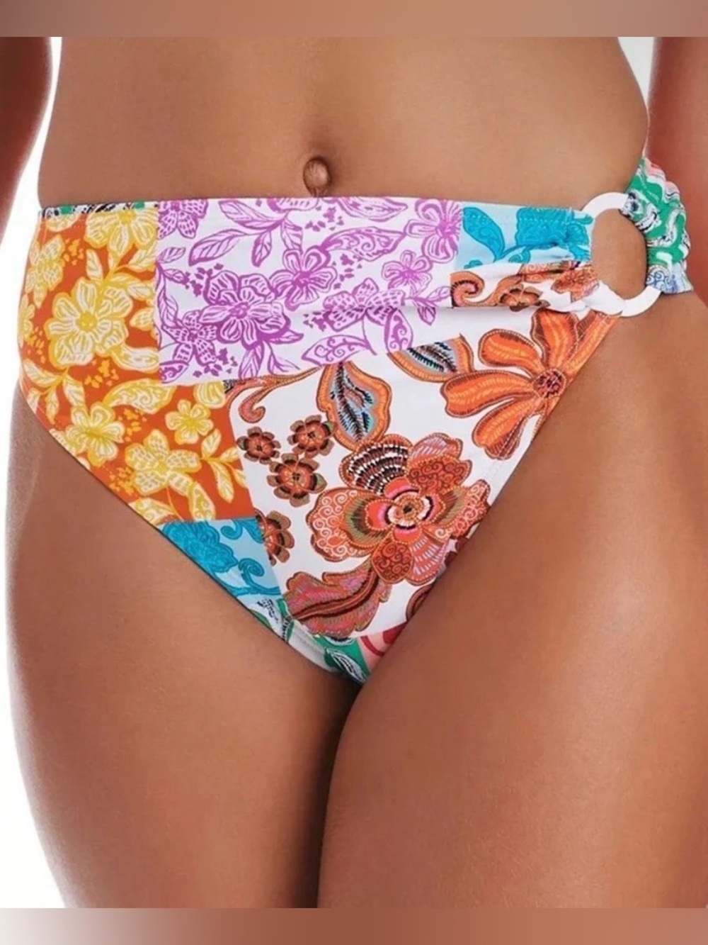 Bar III Women’s Beachside Boheme Ring-Side High-Leg Bikini Bottom XS
